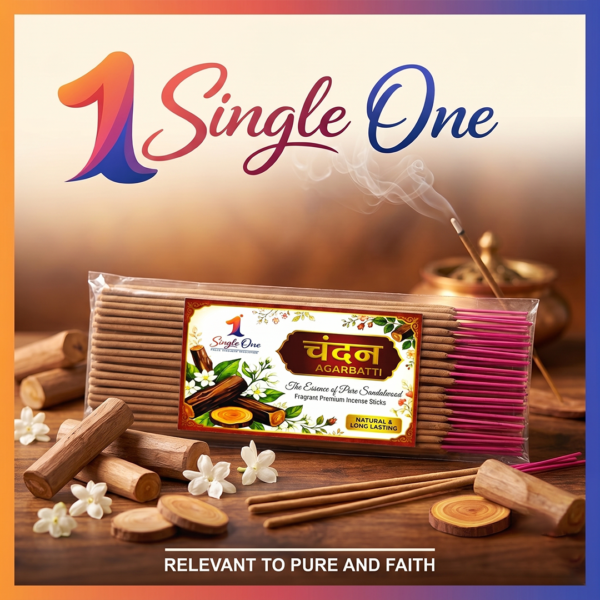 single one chandan agarbatti – natural & long lasting incense sticks
